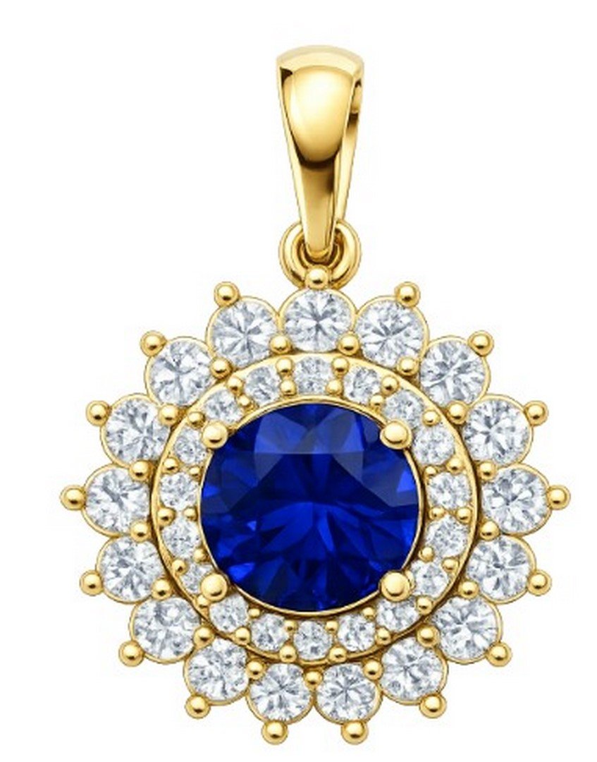 LG - 14K 2.60CT D-PENDANT LDS RDS CERTIFIED SAPHIRE 1.67